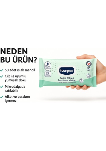Perine Bölgesi Temizleme Havlusu 50 Li – Mikrodalgada Isıtılabilir, Hassas Ciltlere Uygun, Durulama Gerektirmeyen Büyük Boy Temizlik Mendili modelleri