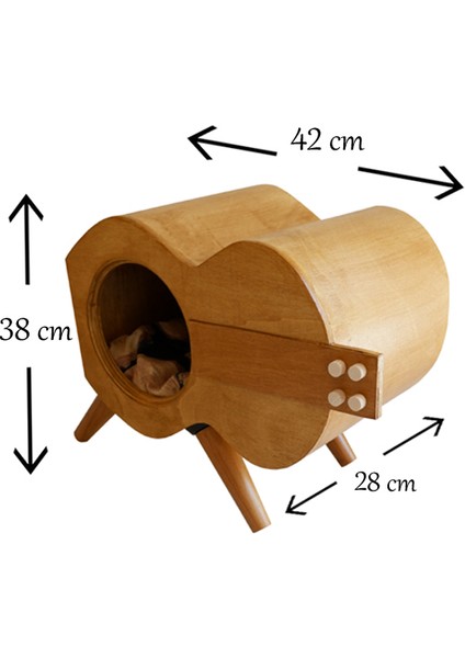 Gitar Kedi Evi Dekoratif Iç Mekan Guitar Cat House