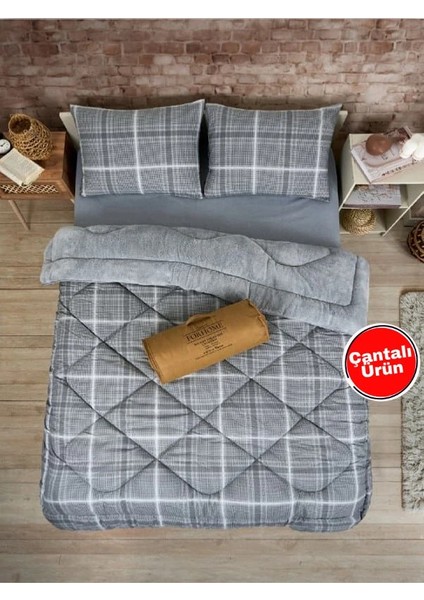 Çift Kişilik Wellsoft Çift Taraflı Yorgan ve Yastık Kılıfı Seti