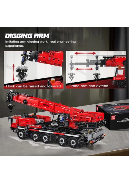 17074 Mobil Inşaat Vinç Oyuncak Seti, App - 3218 Parça indirimleri