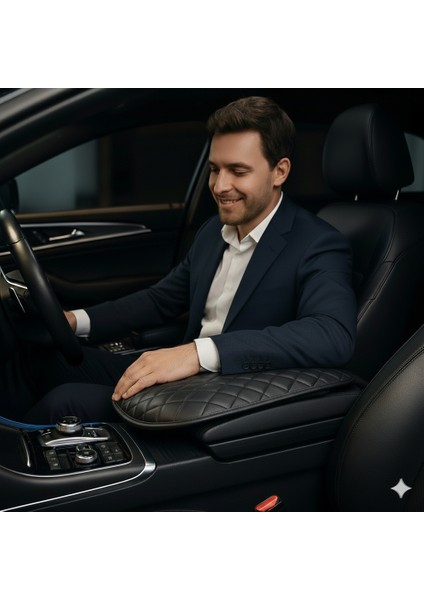 Fiat Egea Sedan 2015 ve Sonrası Deri Oto Kolçak Kılıfı Örtüsü Prime Süngerli Siyah Nakışlı fırsatları