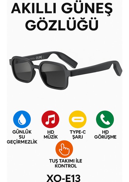Akıllı Bluetooth Gözlük Ultra Hafif Suya Daynıklı Hd Müzik ve Görüşme Destekli