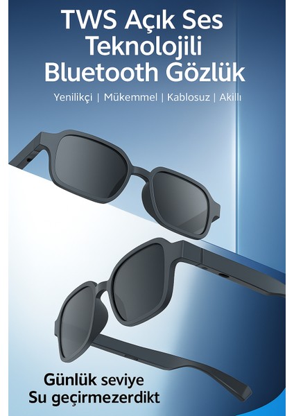 Akıllı Bluetooth Gözlük Ultra Hafif Suya Daynıklı Hd Müzik ve Görüşme Destekli indirimleri