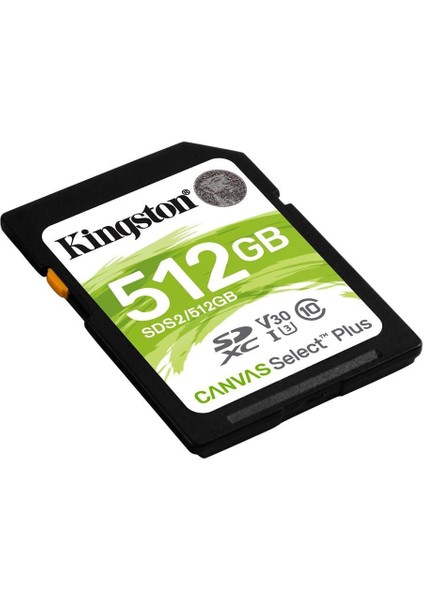 Kingston SDS2-512GB 512GB Sdxc Canvas Select Plus 100R C10 Uhs-I U3 V30 Hafıza Kartı