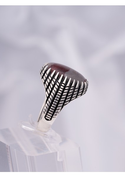 Doğal Tonlu Jasper Taşlı 925 Ayar Gümüş Erkek Yüzük – Sade ve Karizmatik Tasarım modelleri