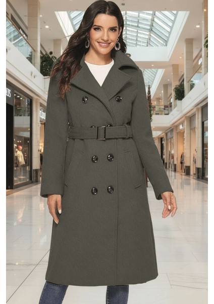 Kemer Detaylı Aksesuarlı Kaşe Kaban fiyatları