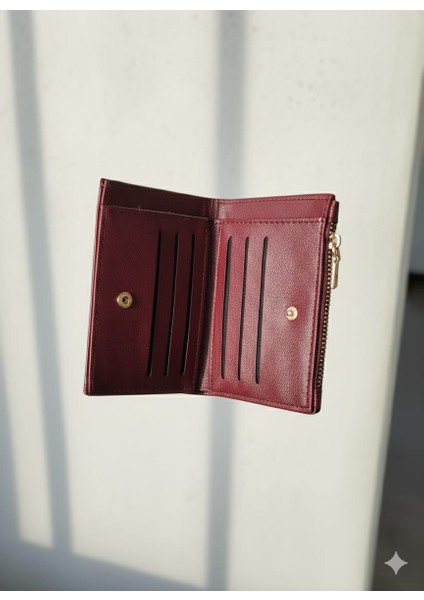 Kabartmalı Örgü Detaylı Orta Boy Fermuarlı Suni Deri Cüzdan Siyah indirimleri