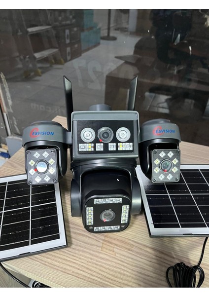 ESVİSİON GÜNEŞ ENERJİLİ E SİMLİ 4 KAMERALI 4K ULTRA HD 8 MP KAMERA
