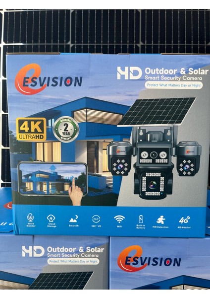 ESVİSİON GÜNEŞ ENERJİLİ E SİMLİ 4 KAMERALI 4K ULTRA HD 8 MP KAMERA indirimleri