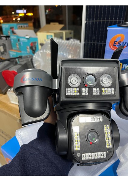 ESVİSİON GÜNEŞ ENERJİLİ E SİMLİ 4 KAMERALI 4K ULTRA HD 8 MP KAMERA