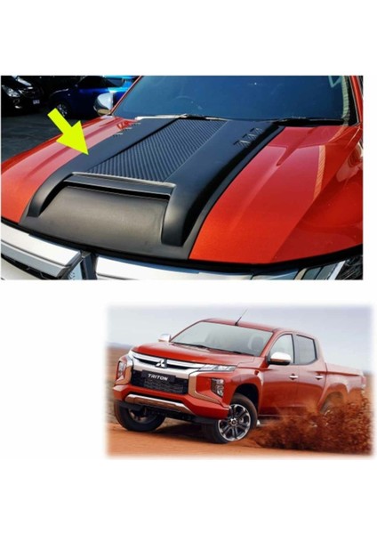 Roal Tunıng 2019+ÜZERİ Uyumlu Mitsubishi L200 Kaput Scoop Kaplama Kabartma