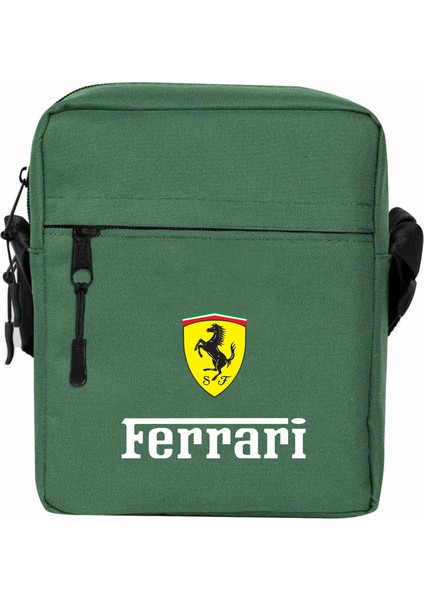 Ferari In Italy Omuz Çantası Fermuarlı Yeşil Renk