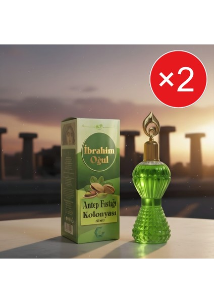 Ibrahim Oğul Fıstık Kolonyası 200 ml Kristal Şişe 2 Adet – Doğal Ferahlık
