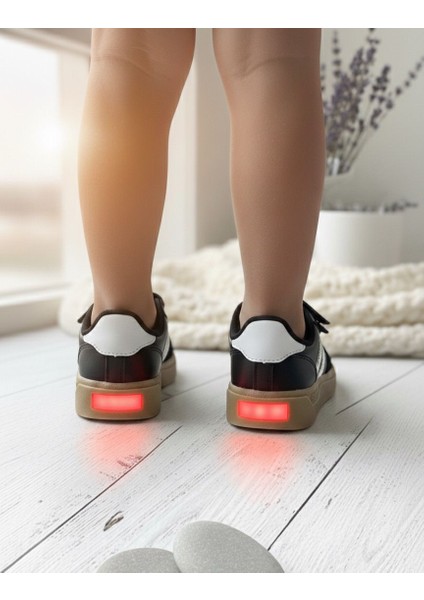 Unisex Günlük Işıklı Çocuk Cırtlı Yürüyüş Koşu Sneaker Spor Ayakkabı