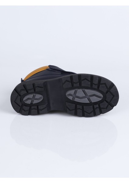 K-6003 Hakiki Deri Cat Bot F. Lacivert-Sarı - 34 fiyatları