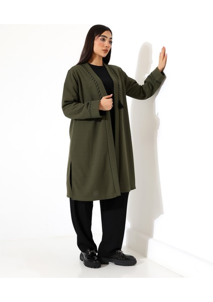 Püskül Detay Bol Kalıp Uzun Hırka fırsatları