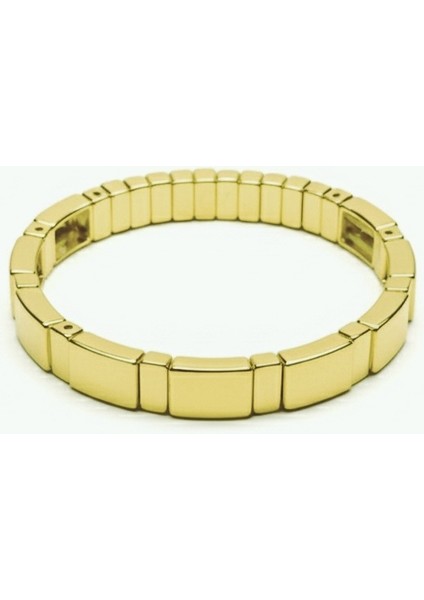 Çelik Taşlı Lastikli Bileklik Altın Rengi Kararmaz Abiye Kadın Takı fiyatları