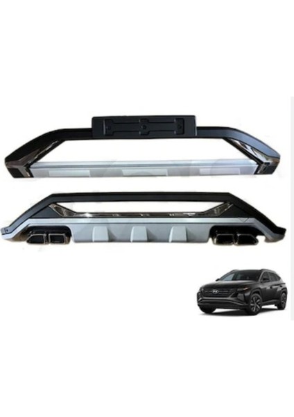 Roal Tunıng Hyundai̇ Tucson Ön ve Arka Di̇füzör Tampon Koruma 2021-2023 Uyumlu