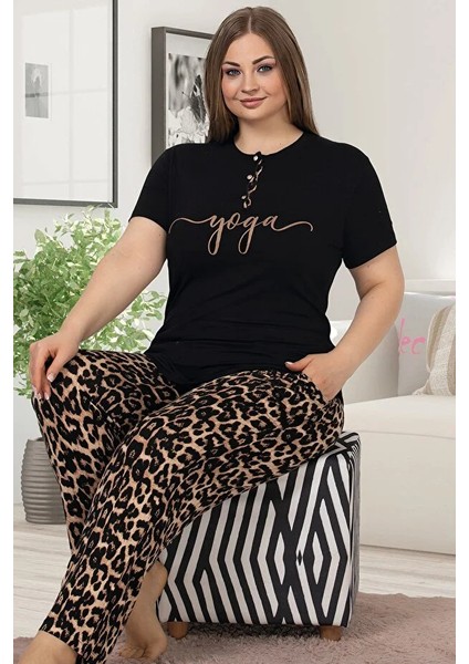 Lady Büyük Beden Kısa Kollu Uzun Pijama Takımı fiyatları