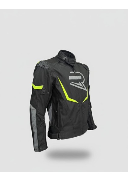 Hawk Neon Sarı 3 Katmanlı 4 Mevsim Unisex Motosiklet Montu + ELDİVEN VE BUFF HEDİYELİ