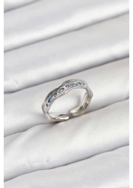 Bfs Pirinç Gümüş Renk Zirkon Taşlı Vintage Kadın Yüzük