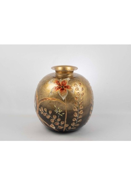 Altın Çiçekli Küp 36X37CM