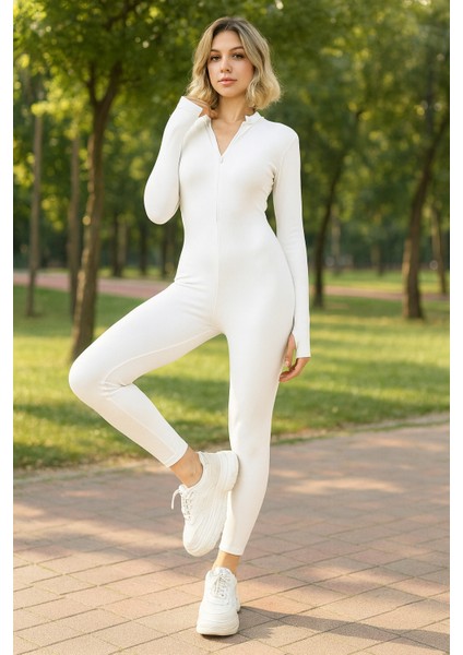 Içten Şardonlu Kışlık/spor/ Uzun Tulum Tayt-Parmak Geçmeli Model modelleri