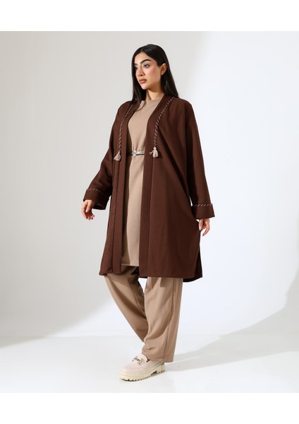 Püskül Detay Bol Kalıp Uzun Hırka fiyatları