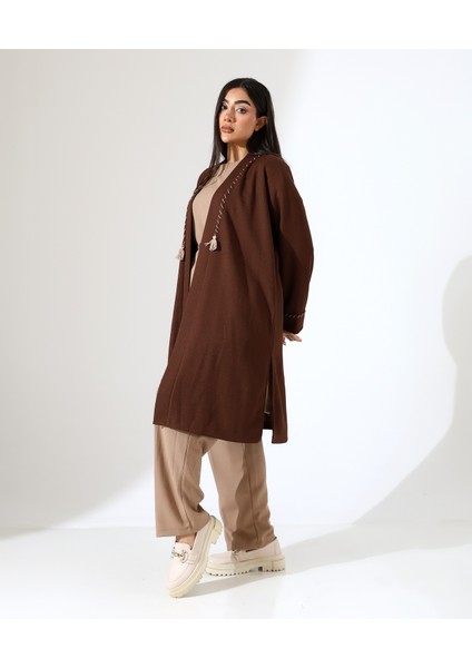 Püskül Detay Bol Kalıp Uzun Hırka modelleri