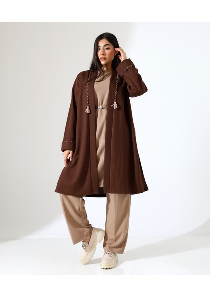 Püskül Detay Bol Kalıp Uzun Hırka fırsatları