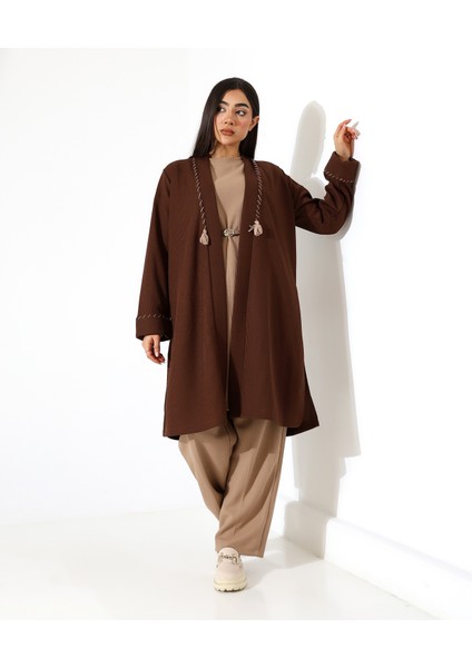 Püskül Detay Bol Kalıp Uzun Hırka indirimleri