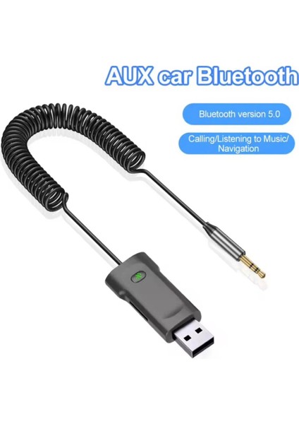 Universal Telefonlara Uyumlu Bluetooth Hafıza Kartı Destekli USB Aux Araç Kiti Müzik Dinleme Konuşma
