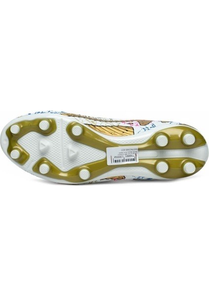 La Liga K565 Genç Çoraplı Çim Saha Kramponu Beyaz - Altın fırsatları