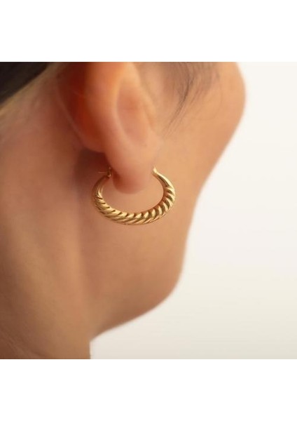 14 Ayar Altın Orta Boy Midye Halkalı Tekli Küpe fiyatları