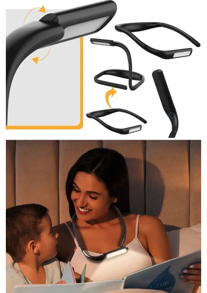 Kitap Okuma Kafa Lambası 3 Renkli Boyuna Asılan Esnek Güçlü Ledli Şarjlı Ayarlanabilir Kitap Okuma Işığı fırsatları