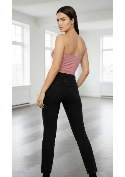 Crop Askılı Dantelli Çıkarılabilir Pedli Büstiyer Bluz modelleri