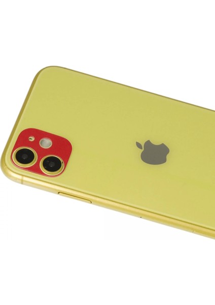 Bfs iPhone 11 Rainbow Kamera Lens Koruma Cam - Kırmızı