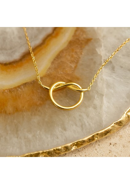 14 Ayar Altın Kalp Aşk Düğümü Kolye fırsatları