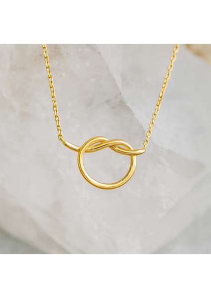 14 Ayar Altın Kalp Aşk Düğümü Kolye indirimleri