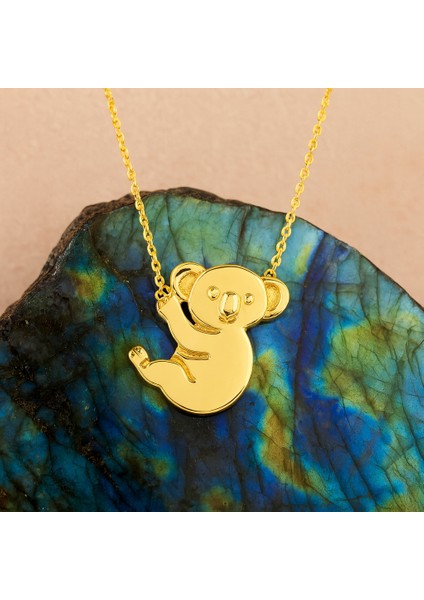 14 Ayar Altın Minik Koala Kolye, Sevimli Ayı ve Hayvan Figürlü Takı fırsatları