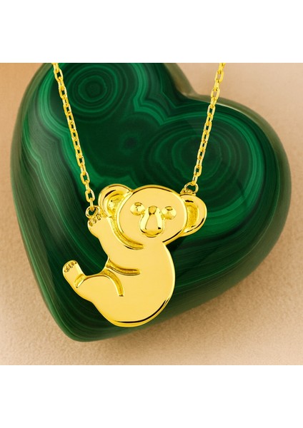 14 Ayar Altın Minik Koala Kolye, Sevimli Ayı ve Hayvan Figürlü Takı