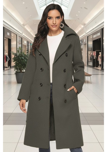 Kemer Detaylı Aksesuarlı Kaşe Kaban fiyatları