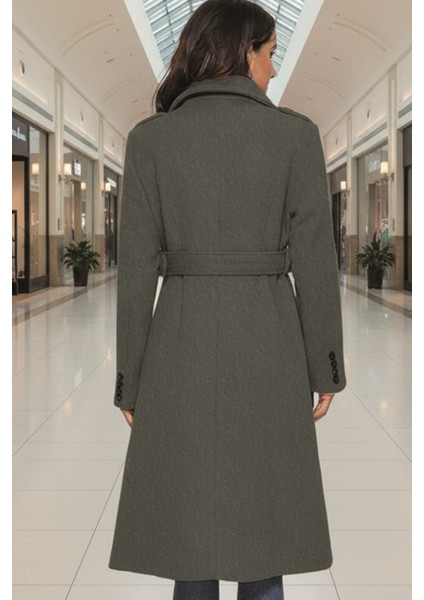 Kemer Detaylı Aksesuarlı Kaşe Kaban fırsatları