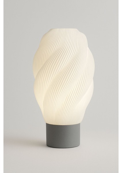 Modern Spiral Desenli LED Gece Lambası 14X24 – Pla Plastik Çevre Dostu, Enerji Tasarruflu Dekoratif Masa ve Komodin Lambası