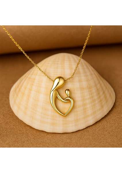 14 Ayar Altın Anne ve Bebek Kalp Kolye, Yeni Doğan ve Anne-Çocuk Aksesuarı fiyatları