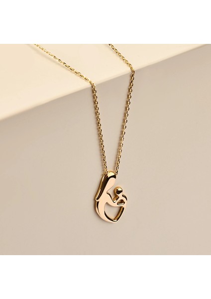 14 Ayar Altın Anne ve Bebek Kalp Kolye, Yeni Doğan ve Anne-Çocuk Aksesuarı fırsatları