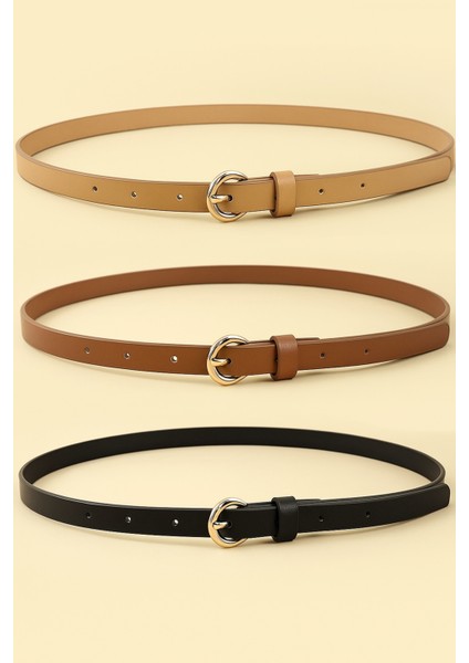 Kadın 3'lü Gold Kare Tokalı Pantolon, Gömlek, Ceket, Elbise, Kazak Kemeri 2 cm fiyatları