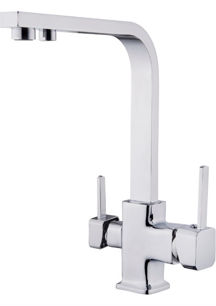 Arıtmalı Mutfak Evye Bataryası Kare Model Krom