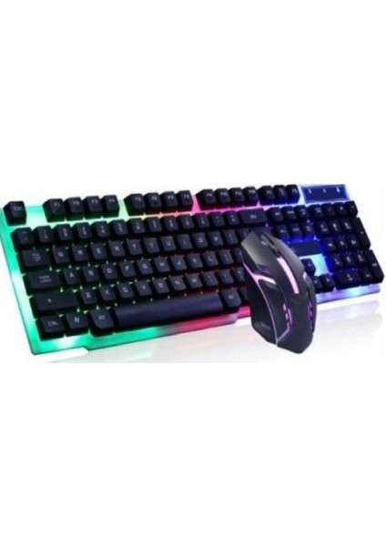 PL-357 Işıklı Gaming Oyuncu Kablolu Klavye Mouse Set