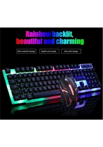 PL-357 Işıklı Gaming Oyuncu Kablolu Klavye Mouse Set fiyatları